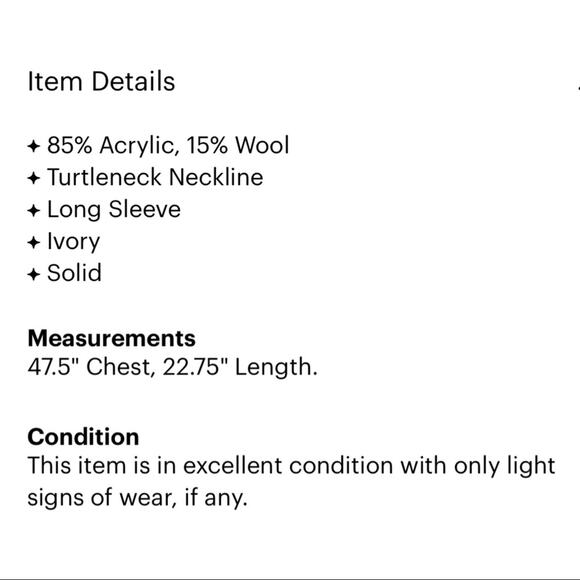 BCBGMaxAzria Cable Knit Long Sleeve Roll Neck Turtleneck Sweater One Size Cream - Picture 4 of 4